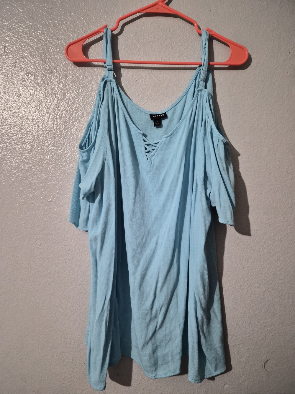 Torrid Light Blue Cold-Shoulder Knit Top